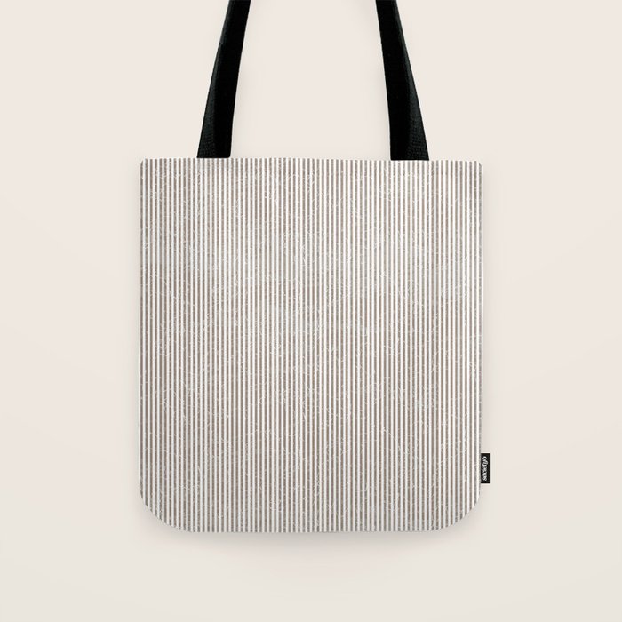 Cocoa Brown Tan Pinstripes Tote Bag Gallery Image 1