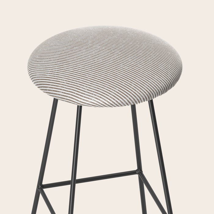 Cocoa Brown Tan Pinstripes Stool Gallery Image 2