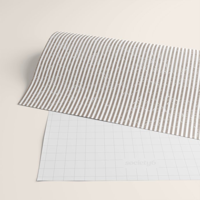 Cocoa Brown Tan Pinstripes Wrapping Paper Gallery Image 2