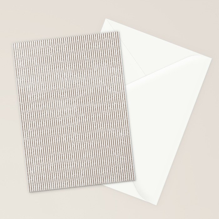 Cocoa Brown Tan Pinstripes Stationery Card Gallery Image 2