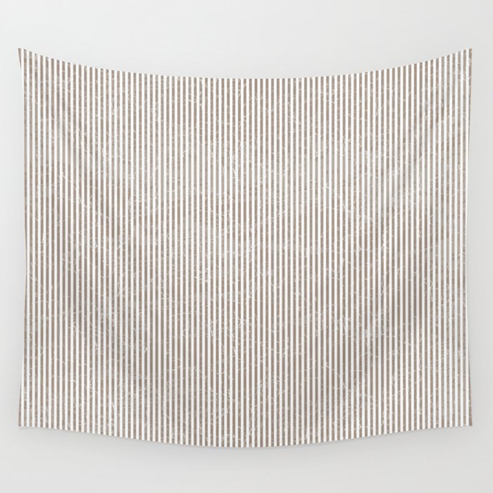 Cocoa Brown Tan Pinstripes Wall Tapestry Gallery Image 4