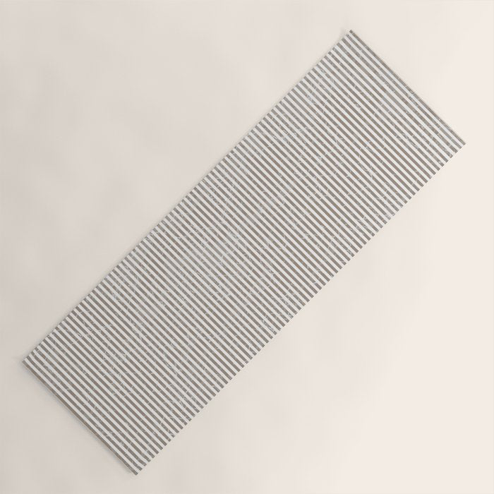Cocoa Brown Tan Pinstripes Yoga Mat Gallery Image 1
