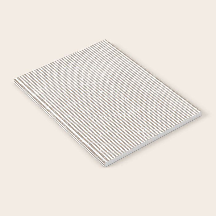 Cocoa Brown Tan Pinstripes Notebook Gallery Image 1