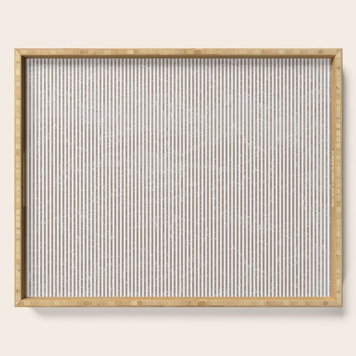 Cocoa Brown Tan Pinstripes Serving Tray Gallery Image 1