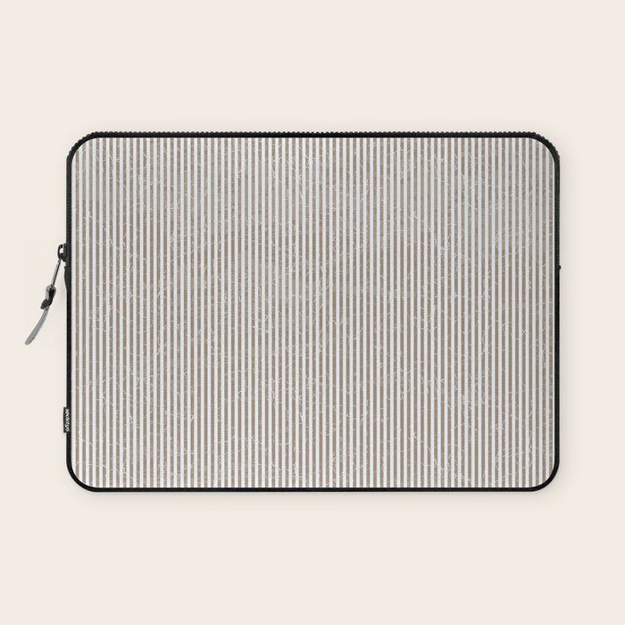 Cocoa Brown Tan Pinstripes Laptop Sleeve Gallery Image 1