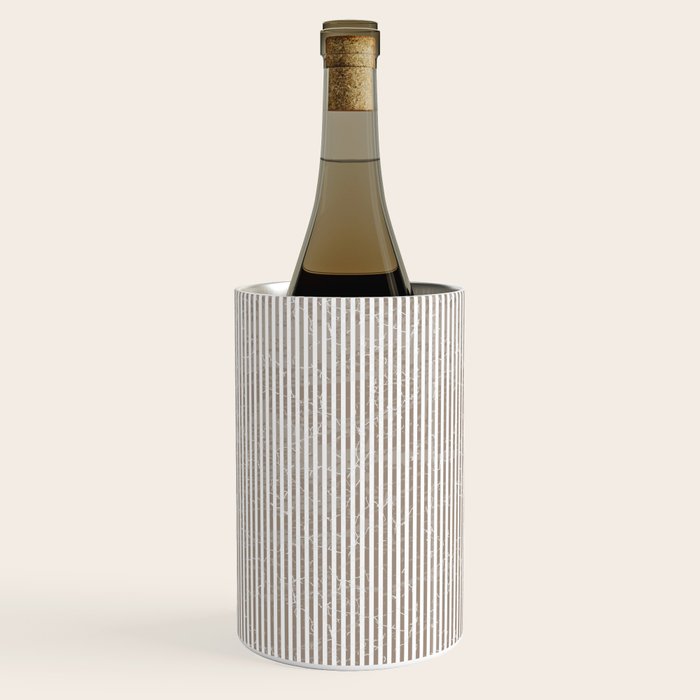 Cocoa Brown Tan Pinstripes Wine Chiller Gallery Image 1