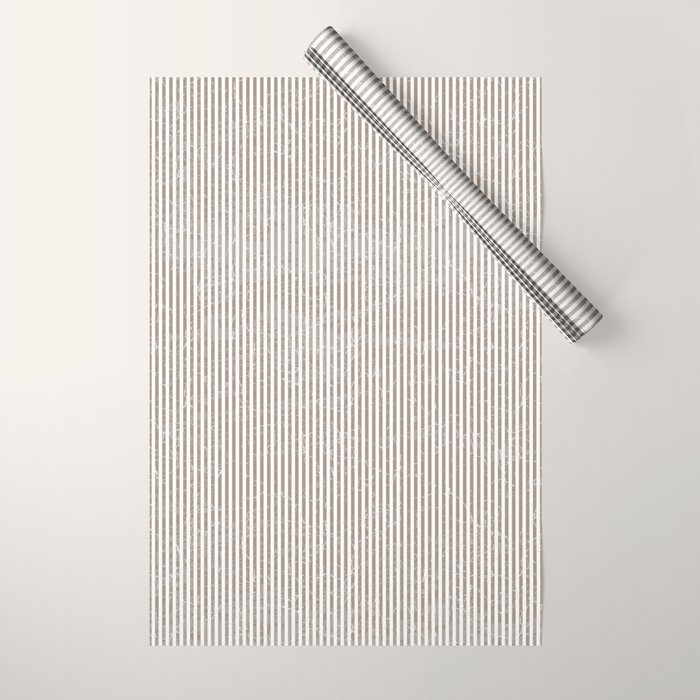 Cocoa Brown Tan Pinstripes Wrapping Paper Gallery Image 1