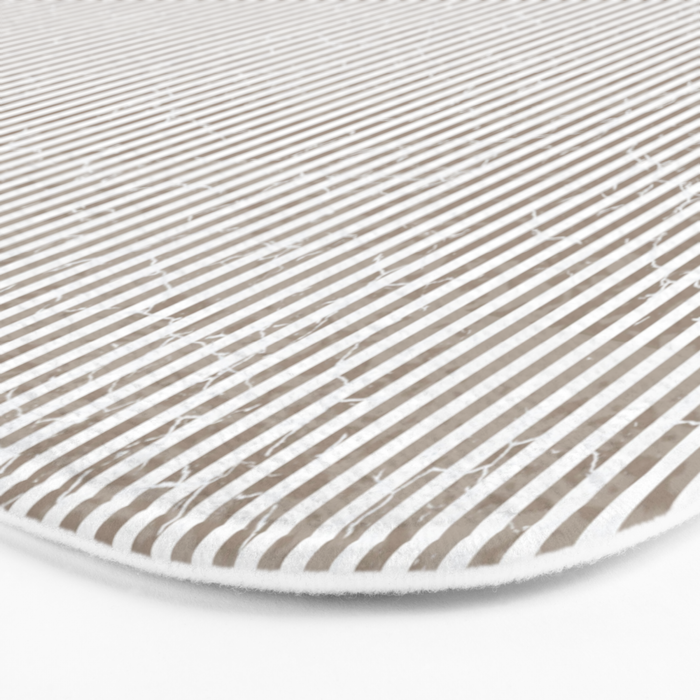 Cocoa Brown Tan Pinstripes Bath Mat Gallery Image 3