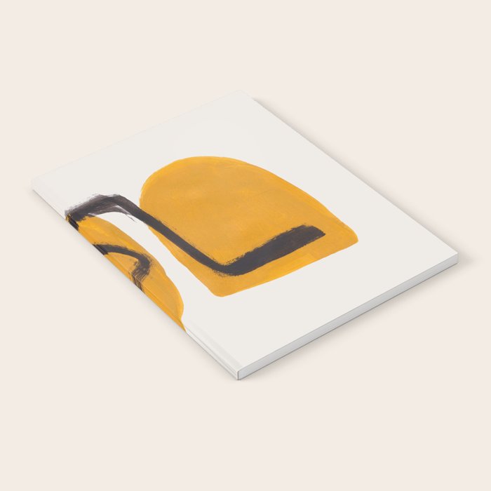 Funky Strange Mid Century Modern Minimalist Art Yellow Black Abstract Pattern by Ejaaz Haniff Notebook Gallery Image 2