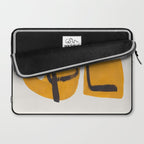 Funky Strange Mid Century Modern Minimalist Art Yellow Black Abstract Pattern by Ejaaz Haniff Laptop Sleeve Gallery Image 2
