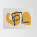 Funky Strange Mid Century Modern Minimalist Art Yellow Black Abstract Pattern by Ejaaz Haniff Rug Gallery Image 2