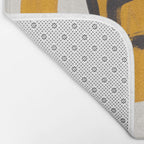 Funky Strange Mid Century Modern Minimalist Art Yellow Black Abstract Pattern by Ejaaz Haniff Bath Mat Gallery Image 2