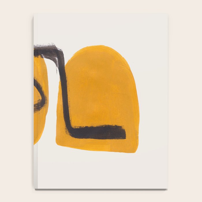 Funky Strange Mid Century Modern Minimalist Art Yellow Black Abstract Pattern by Ejaaz Haniff Notebook Gallery Image 4