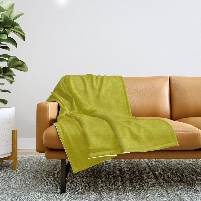 CHARTREUSE Yellowish Green solid color Throw Blanket Gallery Image 1