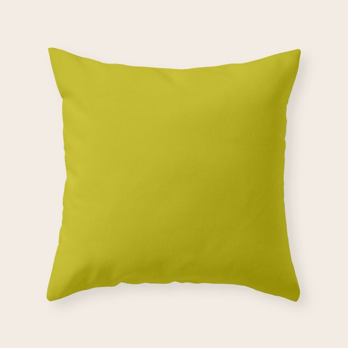 CHARTREUSE Yellowish Green solid color Throw Pillow Gallery Image 1