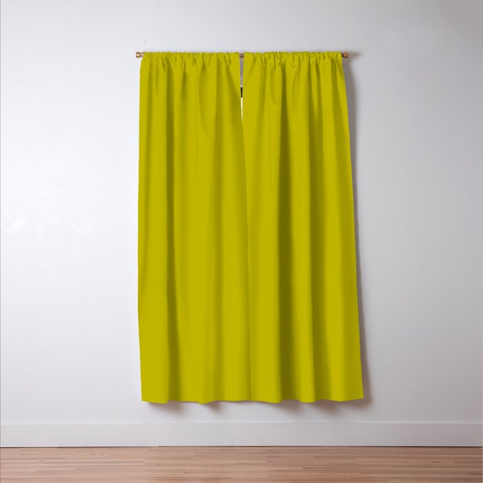 CHARTREUSE Yellowish Green solid color Window Curtain Gallery Image 3