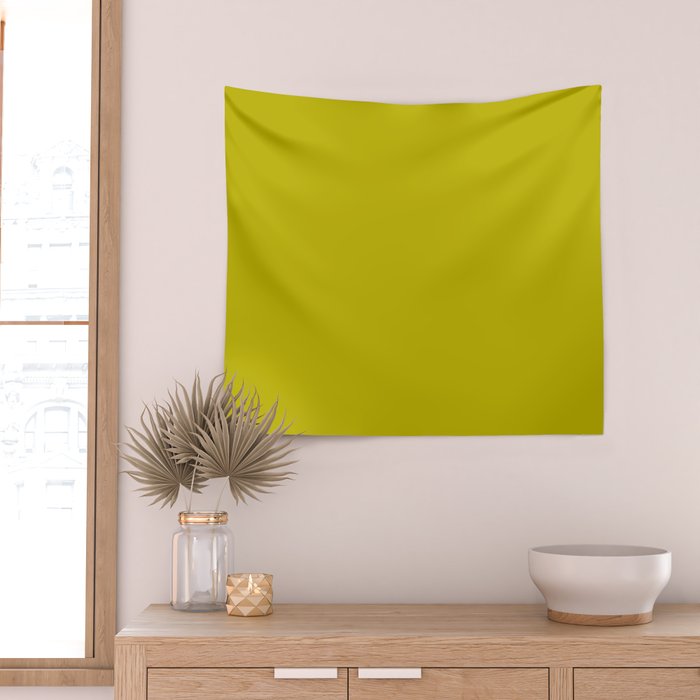 CHARTREUSE Yellowish Green solid color Wall Tapestry Gallery Image 2