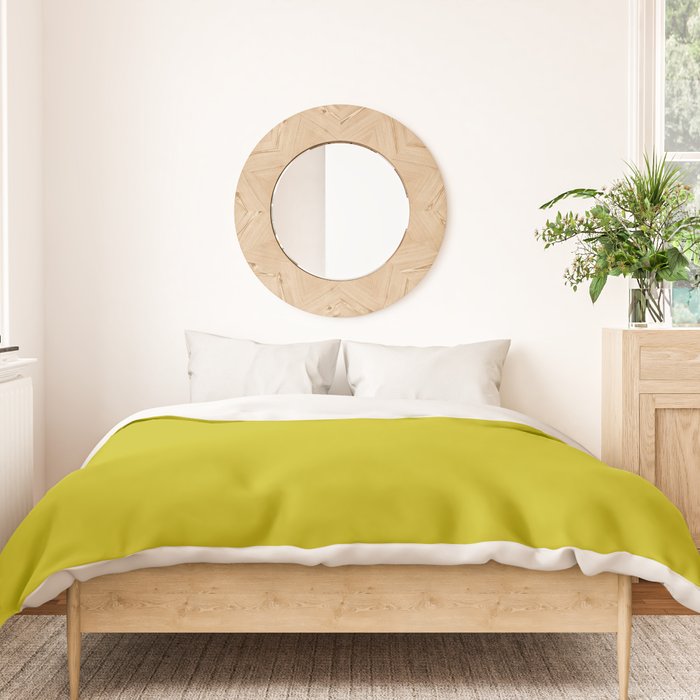 CHARTREUSE Yellowish Green solid color Duvet Cover Gallery Image 3