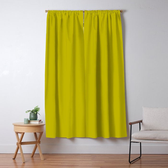 CHARTREUSE Yellowish Green solid color Window Curtain Gallery Image 5