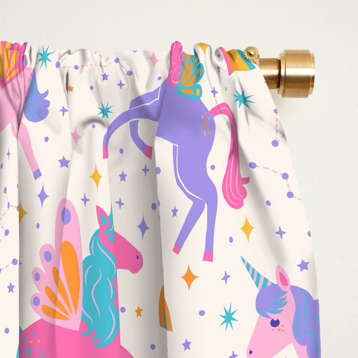 Space Unicorn - Neon Rainbow Window Curtain Gallery Image 2