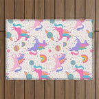 Space Unicorn - Neon Rainbow Outdoor Rug Gallery Image 1