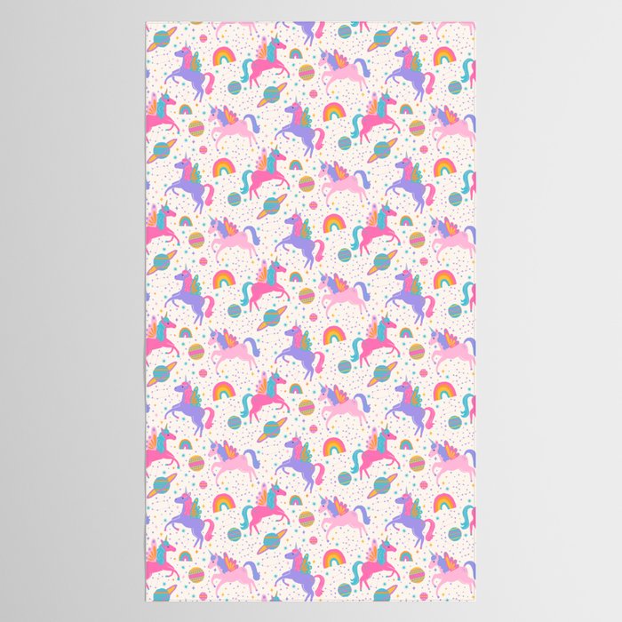 Space Unicorn - Neon Rainbow Tablecloth Gallery Image 2