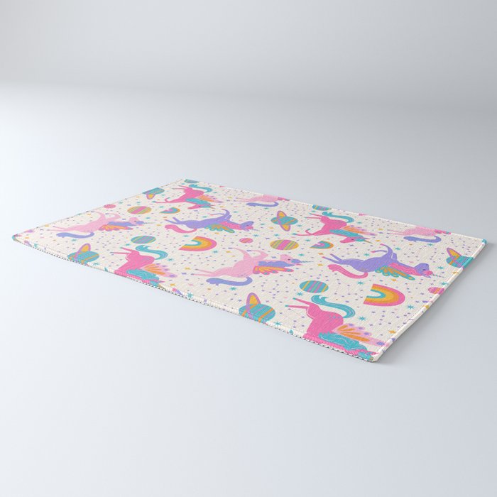 Space Unicorn - Neon Rainbow Rug Gallery Image 3