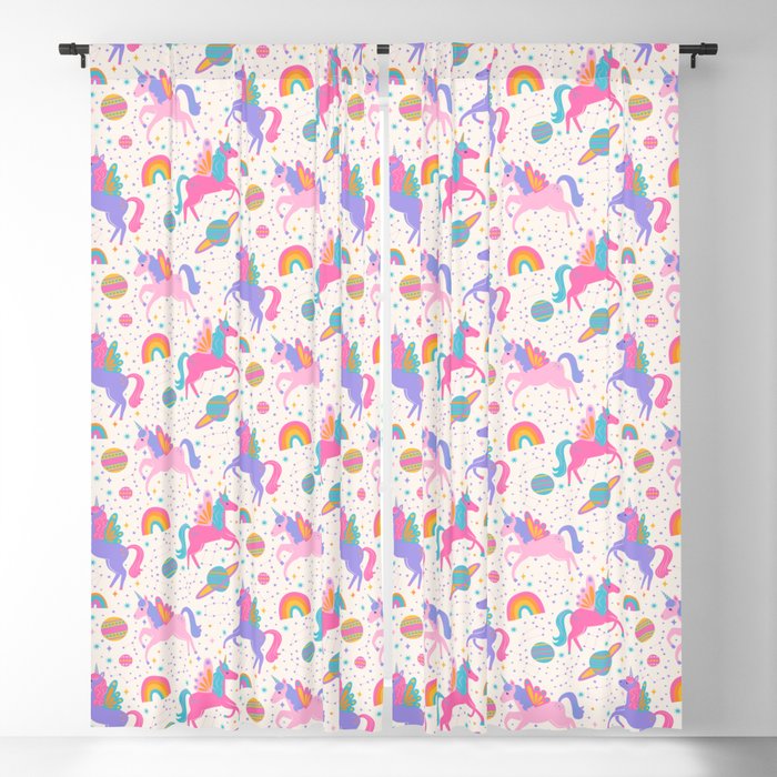 Space Unicorn - Neon Rainbow Window Curtain Gallery Image 5