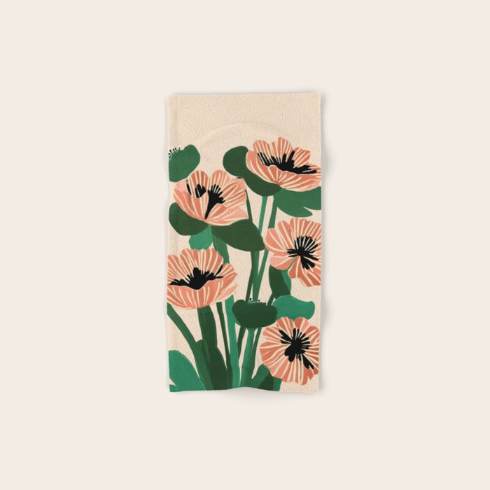 Modern Wild Poppies Bath Towel Gallery Image 1