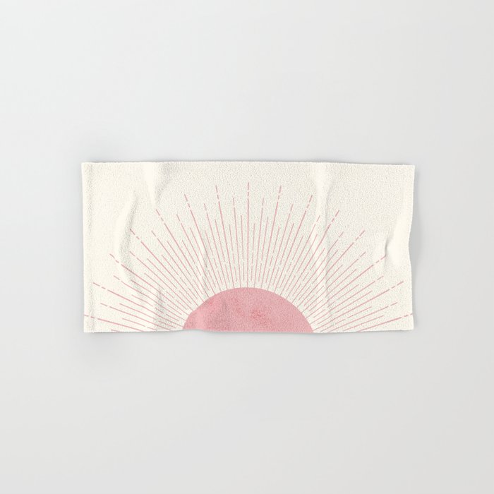 Pink Sunrise Boho Midcentury Bath Towel Gallery Image 1