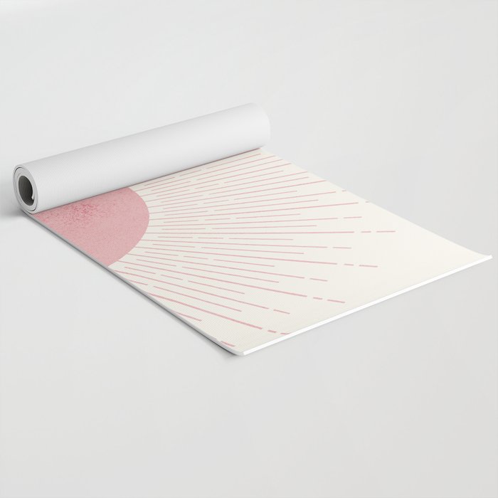Pink Sunrise Boho Midcentury Yoga Mat Gallery Image 2