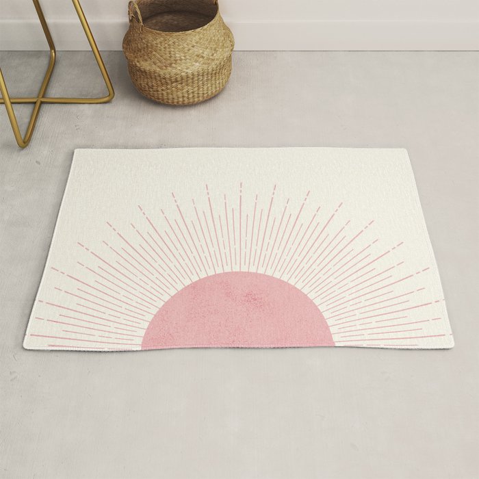 Pink Sunrise Boho Midcentury Rug Gallery Image 1