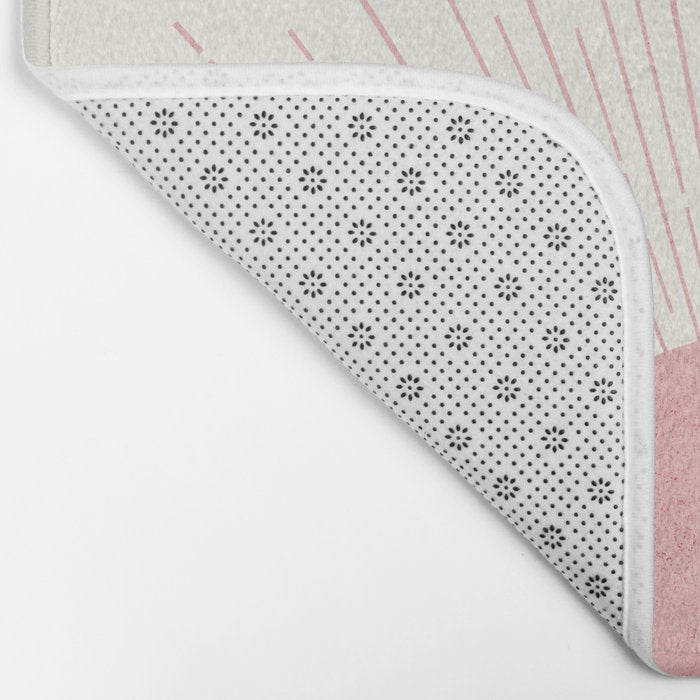 Pink Sunrise Boho Midcentury Bath Mat Gallery Image 2