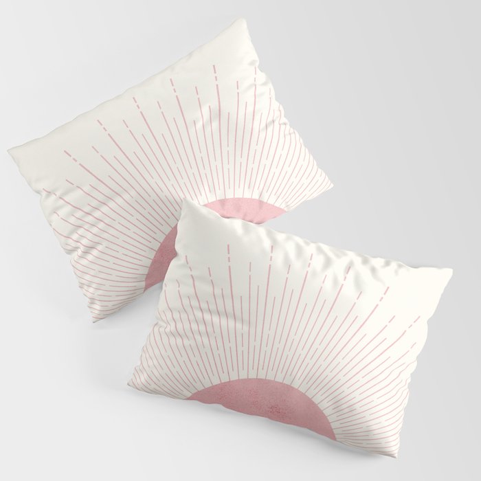 Pink Sunrise Boho Midcentury Pillow Sham Gallery Image 3