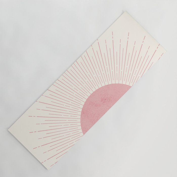 Pink Sunrise Boho Midcentury Yoga Mat Gallery Image 1