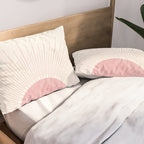 Pink Sunrise Boho Midcentury Pillow Sham Gallery Image 2