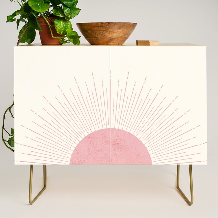Pink Sunrise Boho Midcentury Credenza Gallery Image 1
