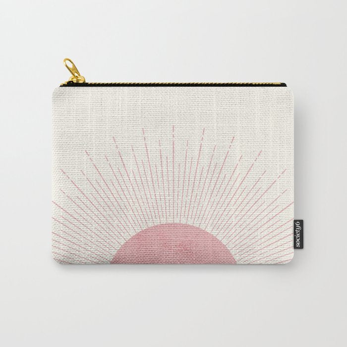 Pink Sunrise Boho Midcentury Carry All Pouch Gallery Image 1