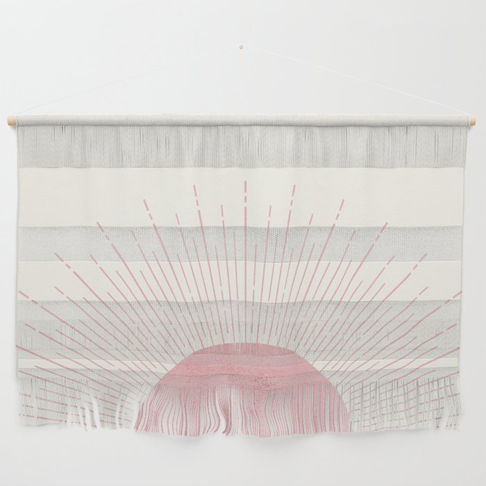 Pink Sunrise Boho Midcentury Wall Hanging Gallery Image 1