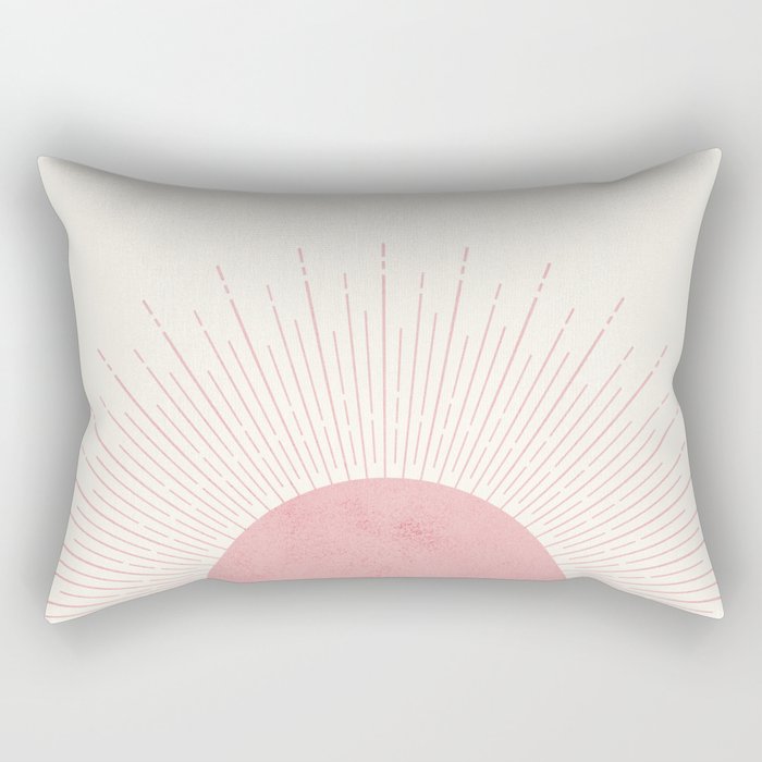 Pink Sunrise Boho Midcentury Rectangular Pillow Gallery Image 1
