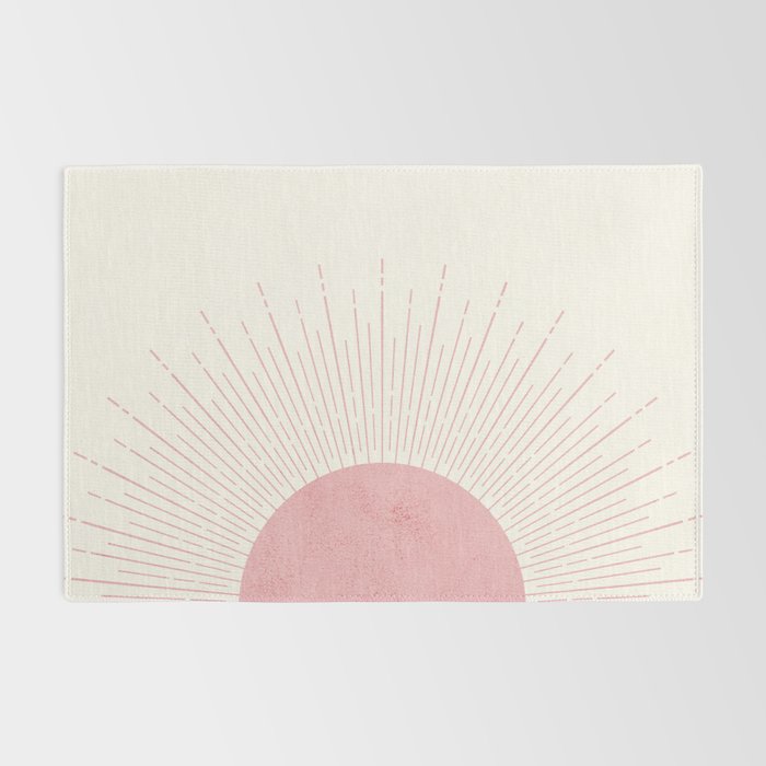 Pink Sunrise Boho Midcentury Rug Gallery Image 2
