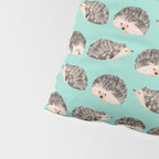 Hedgehog Turquoise Pillow Sham Gallery Image 4