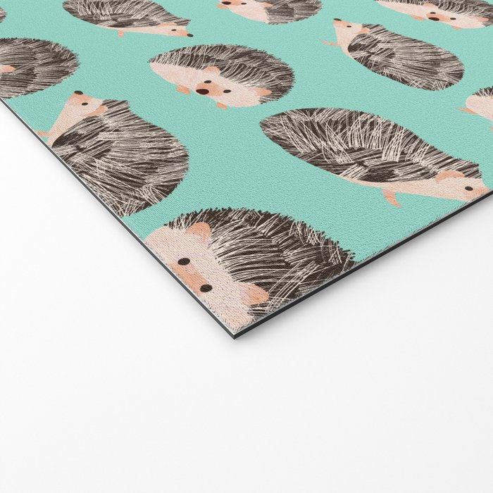 Hedgehog Turquoise Welcome Mat Gallery Image 2