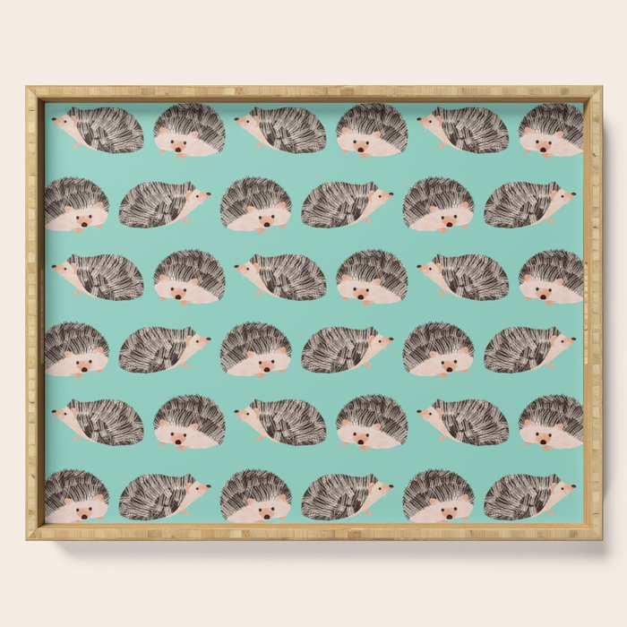 Hedgehog Turquoise Serving Tray Gallery Image 1