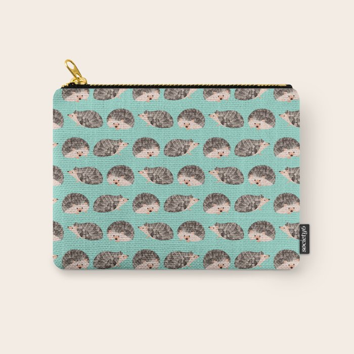 Hedgehog Turquoise Carry All Pouch Gallery Image 1
