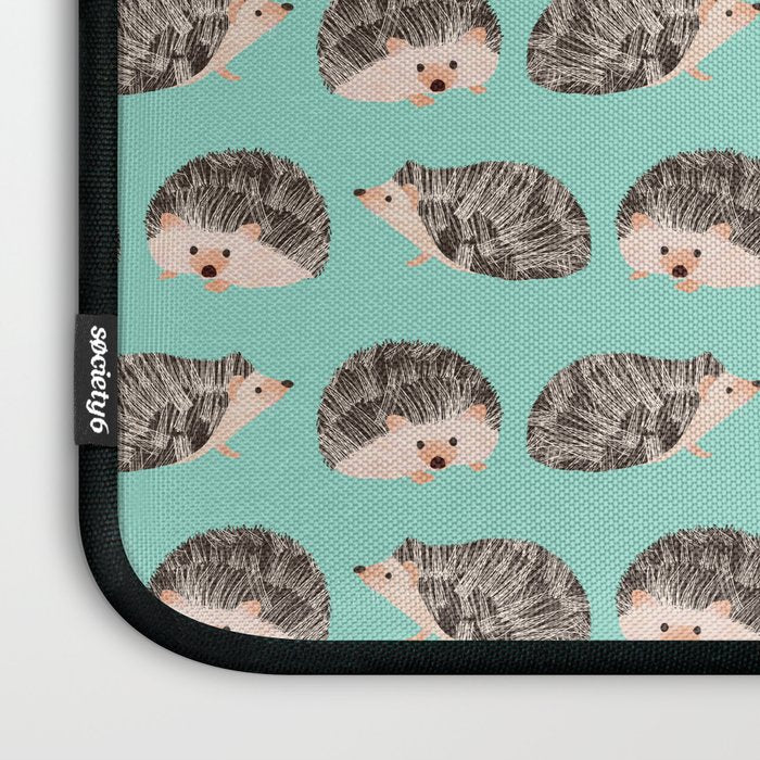 Hedgehog Turquoise Laptop Sleeve Gallery Image 3