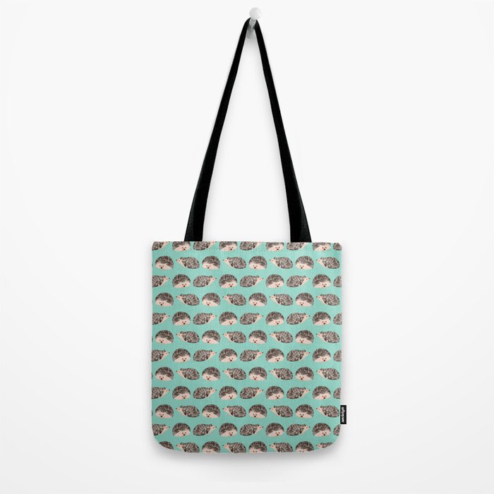 Hedgehog Turquoise Tote Bag Gallery Image 2