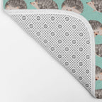 Hedgehog Turquoise Bath Mat Gallery Image 2