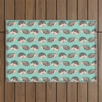 Hedgehog Turquoise Outdoor Rug Gallery Image 1