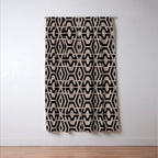 Geometric Art, Aztec Prints, Black and Beige, Wall Art Boho Window Curtain Gallery Image 3